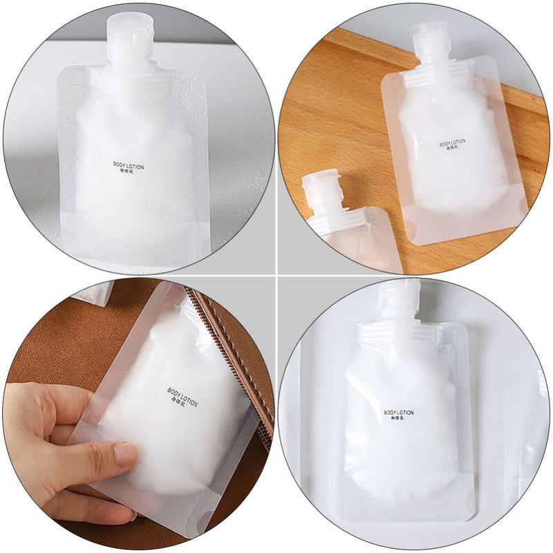 Kallory Travel Pouches for Toiletries: 15pcs Refillable Empty Squeeze Pouch - Travel Shampoo and Conditioner Bottles - Image 3